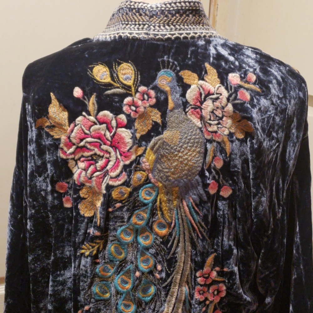 Nwt Johnny Was embroidered Velvet Kimono size L - Picture 5 of 8